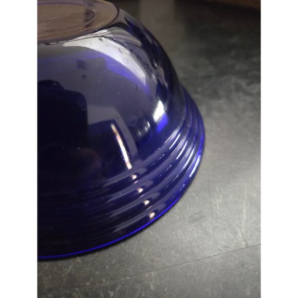 Bormioli Rocco Forum Saphir Cobalt Blue Ribbed Glass Bowls Set of 5 – 5.5" - Picture 6 of 7